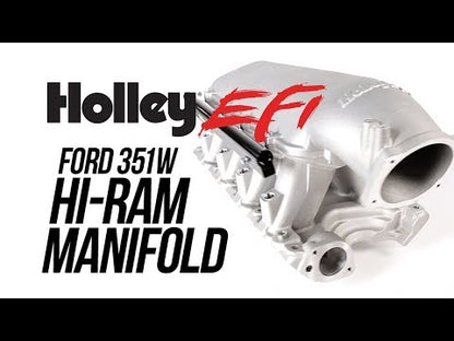 Black 351W Ford Hi-Ram EFI Manifold 105mm LS Throttle Body Flange Top