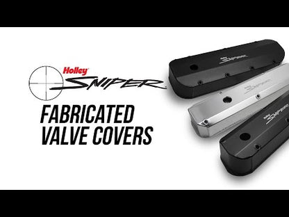 Sniper Valve Cover - Fabricated Aluminum - Ford Small Block - Tall - Tapered Edge - Natural Anodized