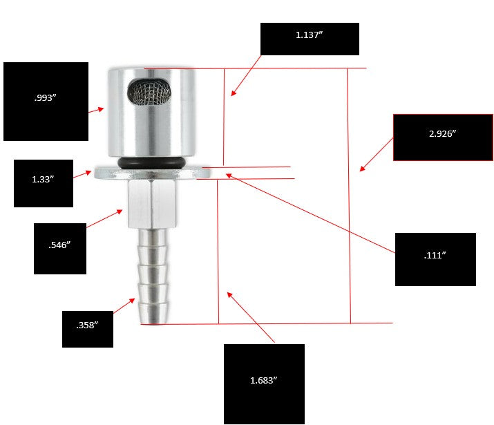 Remote Mount Vent Valve for EFI Fuel Tanks