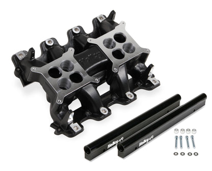 Holley LS EFI Manifold - 2x4 Dual Plane - Black GM LS1/LS2/LS6