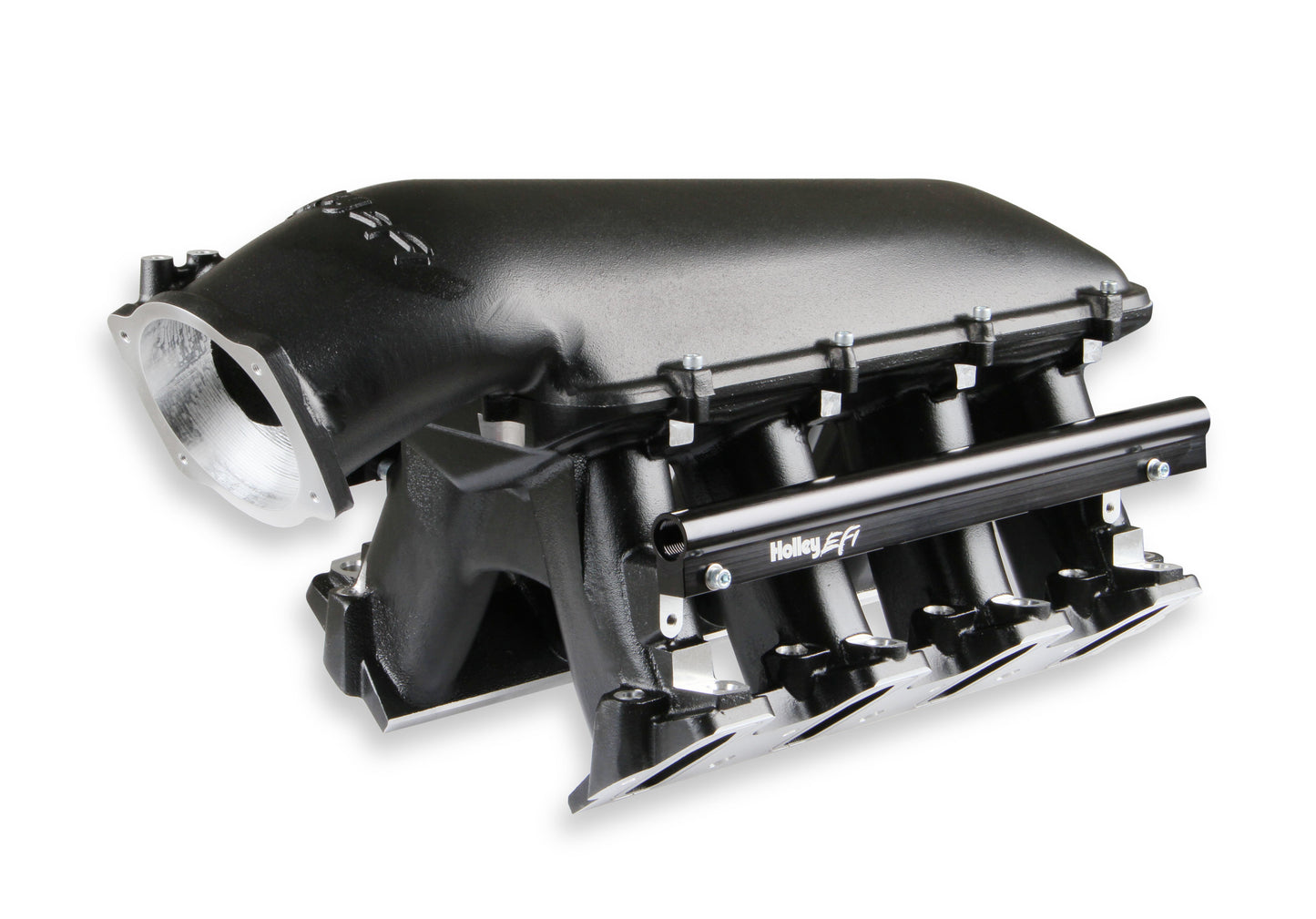 EFI Hi-Ram Intake for 1 x 92mm GM LS3/L92 Throttle Body - Longitudinal Mount Plenum Top - Black Ceramic Coating