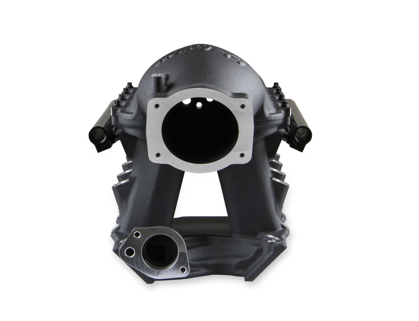 8.2" SBF Ford Hi-Ram Intake Manifold with 95mm LS Throttle Body Flange Top. Black Finish