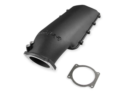 8.2" SBF Ford Hi-Ram Intake Manifold with 95mm LS Throttle Body Flange Top. Black Finish