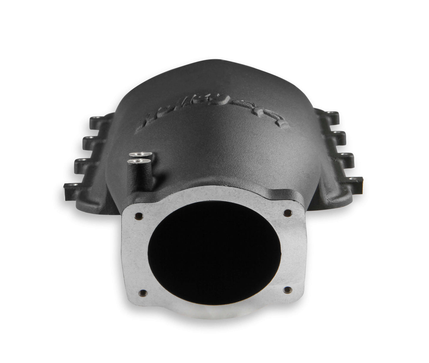 8.2" SBF Ford Hi-Ram Intake Manifold with 95mm LS Throttle Body Flange Top. Black Finish