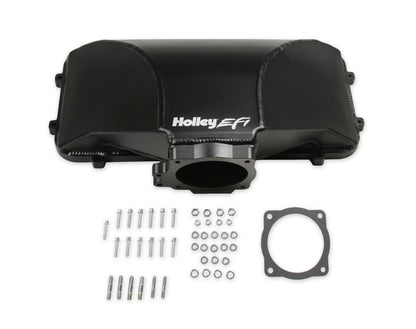 HI-RAM 95MM Fabricated Side Mount Plenum Top - Black Finish- 86-95 Ford 5.0 Style