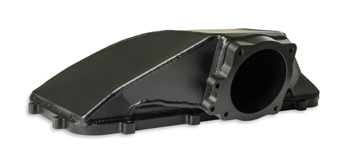 HI-RAM 95MM Fabricated Side Mount Plenum Top - Black Finish- 86-95 Ford 5.0 Style