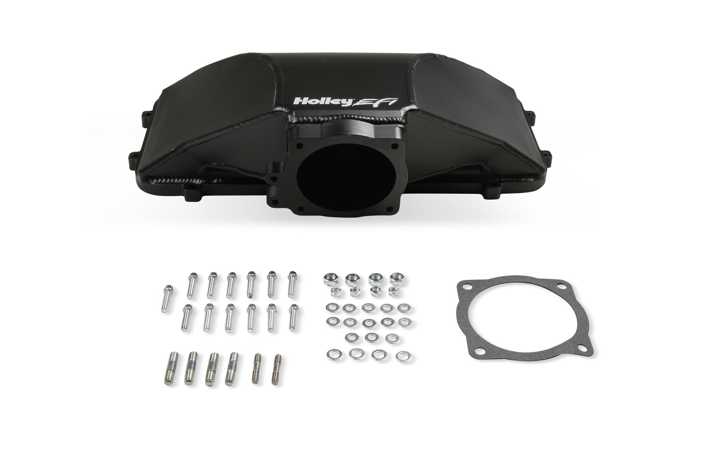 HI-RAM 95MM Fabricated Side Mount Plenum Top - Black Finish- 86-95 Ford 5.0 Style