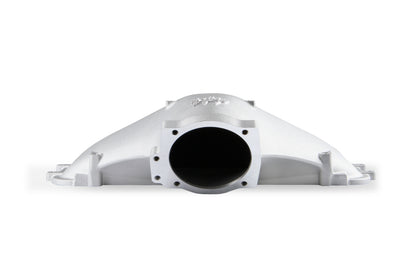 8.2" SBF Ford Hi-Ram Intake Manifold with 105mm 1986-95 Ford 5.0 Throttle Body Flange Side Mount Top.