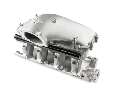 8.2" SBF Ford Hi-Ram Intake Manifold with 105mm 1986-95 Ford 5.0 Throttle Body Flange Side Mount Top.