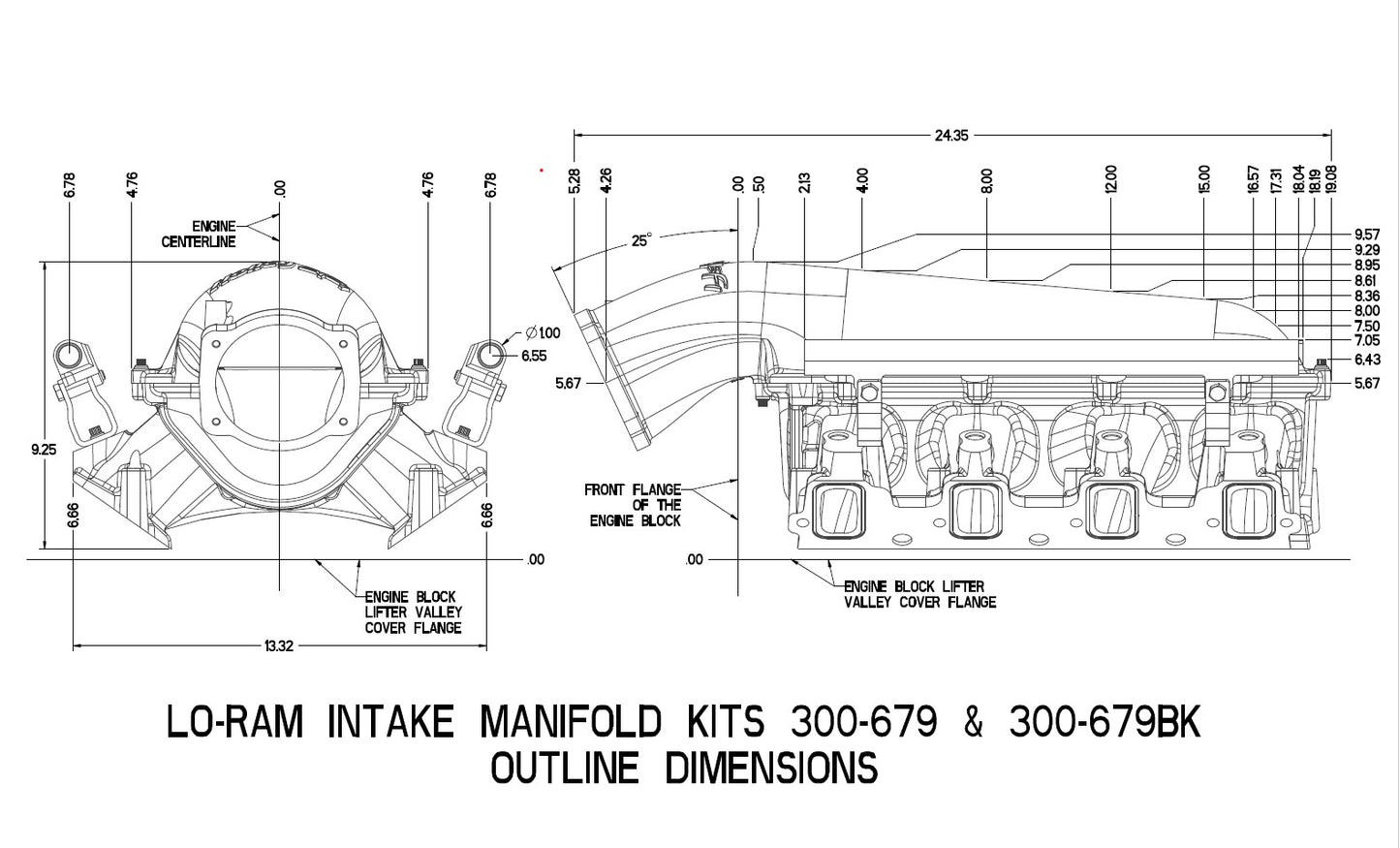 Holley Lo-Ram Manifold Kit Single Injector- Satin - GM LS3/L92