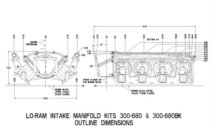 Ultra Lo-Ram Manifold Kit Single Injector- Black - GM LS3/L92 - Ultra Lo-Ram Manifold Kit - LS3 Black Finish