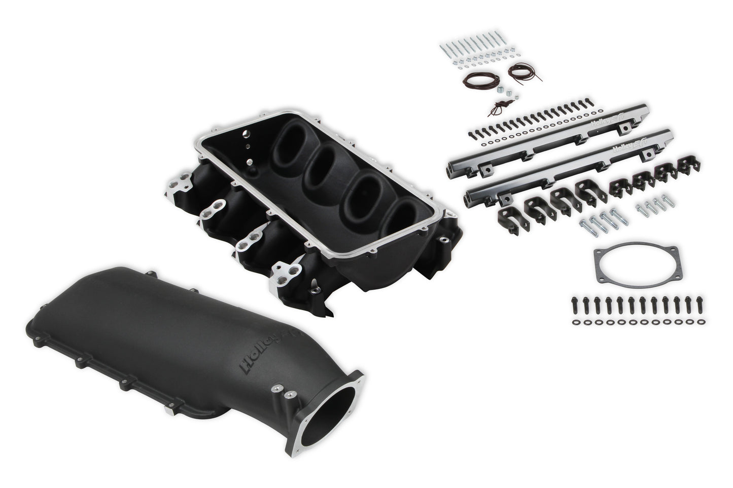 Holley Lo-Ram Manifold Kit Dual Injector- Black - GM LS3/L92