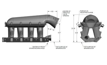 8.2" SBF Ford Hi-Ram EFI Manifold Base