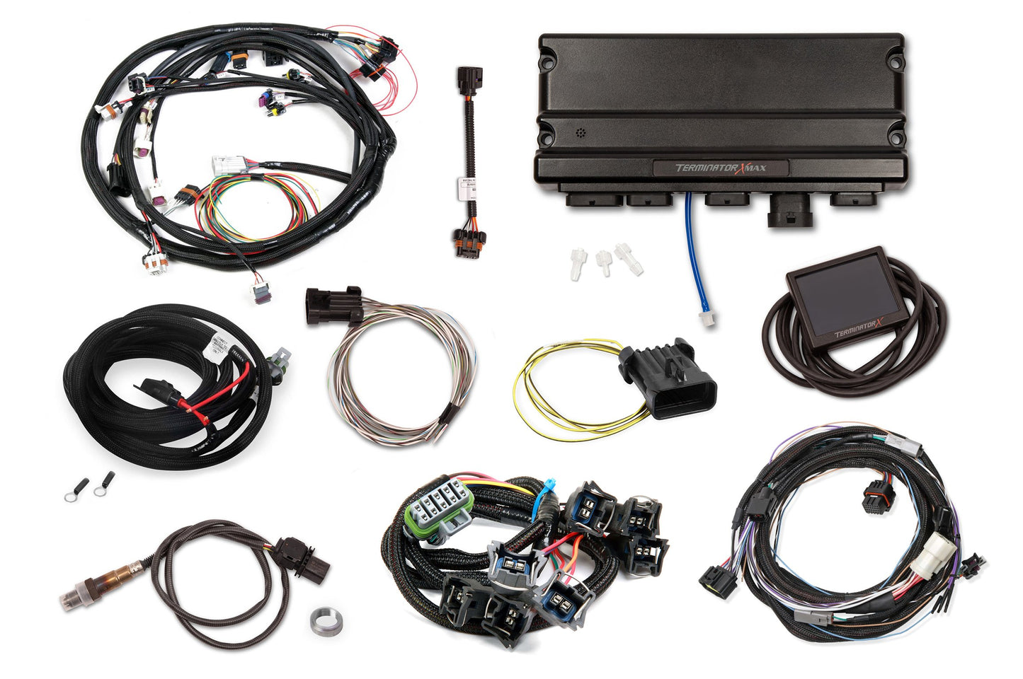 Universal MPFI Main Harness - 92-97 4R70W Transmission Control - Ford Spaced EV1 Injectors - 3.5 in. Touchscreen