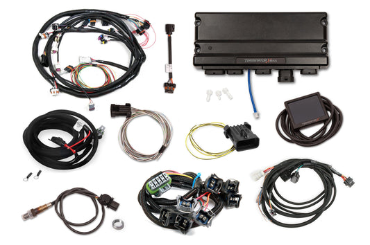 Universal MPFI Main Harness - GM 4L60E/80E Transmission Control - Ford Spaced EV1 Injectors - 3.5 in. Touchscreen