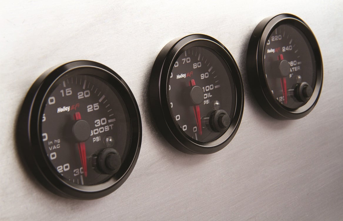 EFI Coolant Temp Gauge - Black Face - Black Bezel