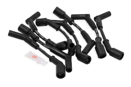 Spark Plug Wire set, Black with Black 45 degree boots designed for 2010-15 Camaro SS with a 6.2L V8 and shorty headers