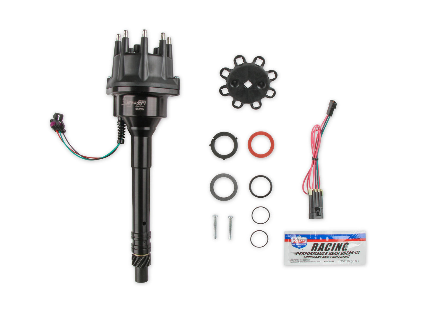 EFI HyperSpark Distributor - Tall Deck Chevrolet - Black Billet Housing