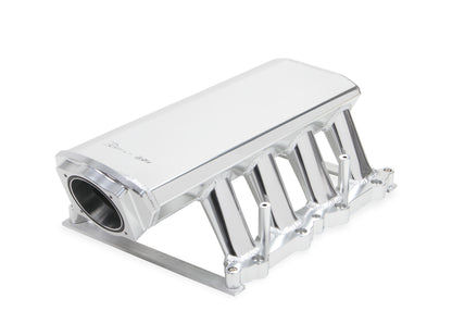 Hi-Ram Sheet Metal Fabricated Intake Manifold 2011-14 Ford 5.0L Coyote 90mm Throttle Body opening + Fuel Rail Kit Silver with Sniper EFI logo