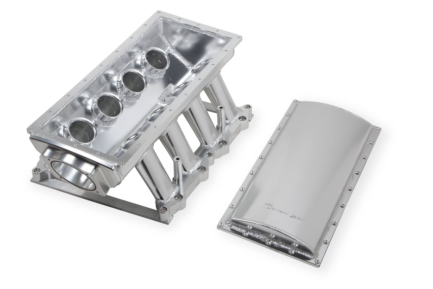 Sniper EFI Fabricated Race Series Intake Manifold - 2011-14 Ford 5.0L Coyote - Silver