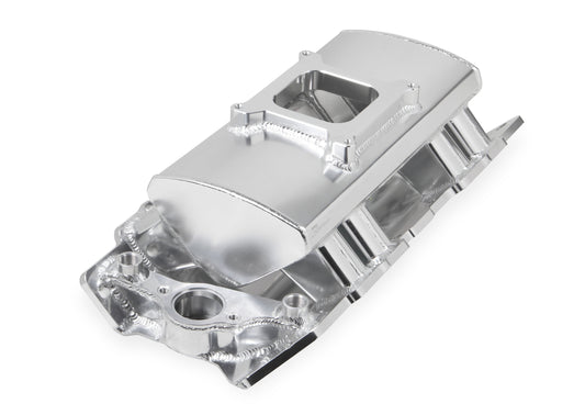 Fabricated Intake Manifold BBC Single Plane 1 x 4150 Silver with Sniper Logo