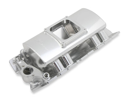 Fabricated Intake Manifold BBC Single Plane 1 x 4500 Silver with Sniper Logo