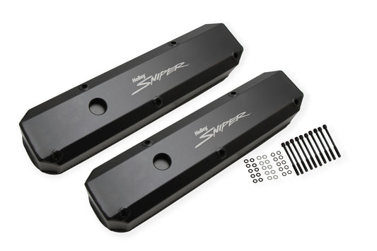 Sniper Valve Cover - Fabricated Aluminum - Chrysler Small Block - Black Finish