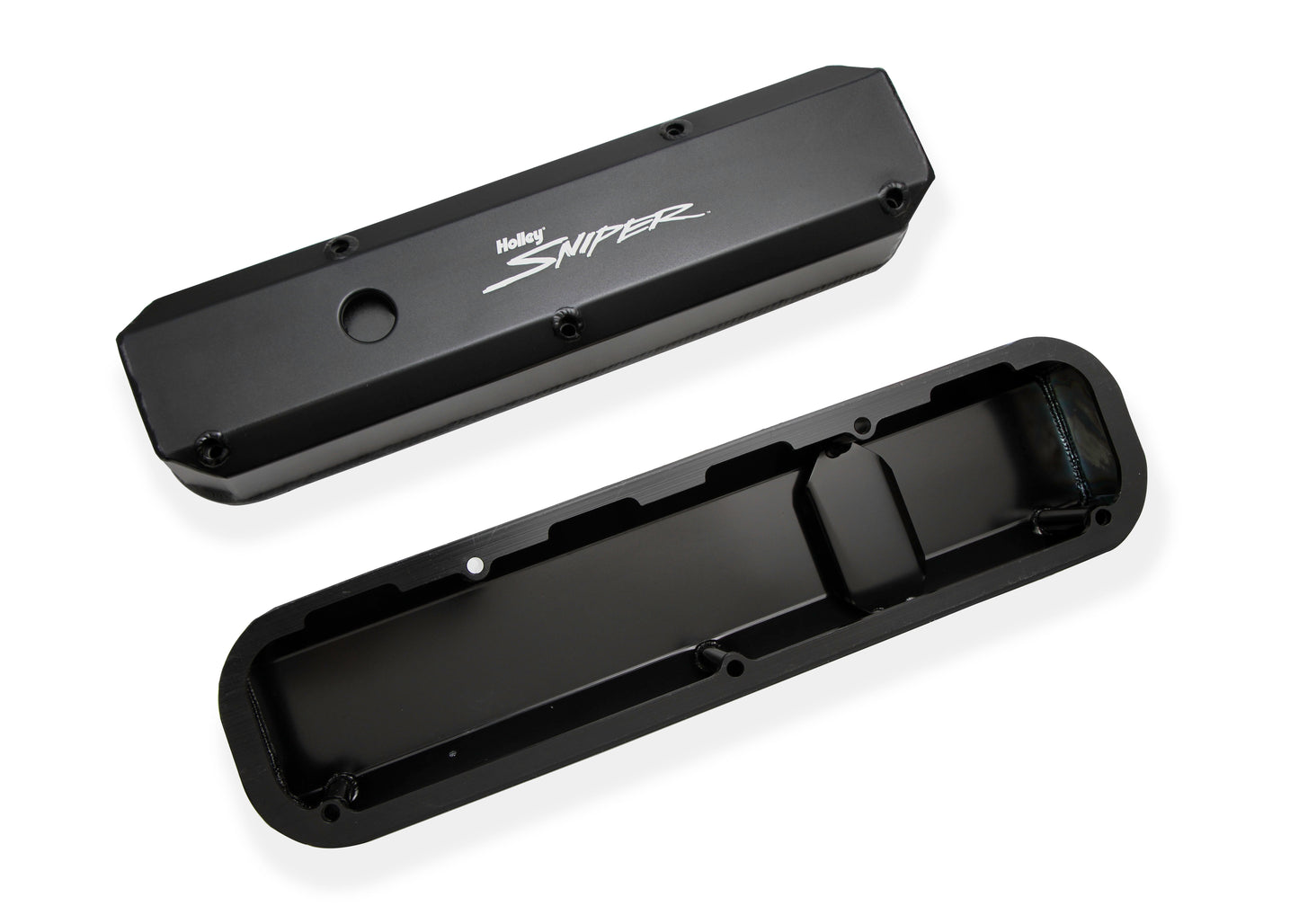 Sniper Valve Cover - Fabricated Aluminum - Chrysler Small Block - Black Finish