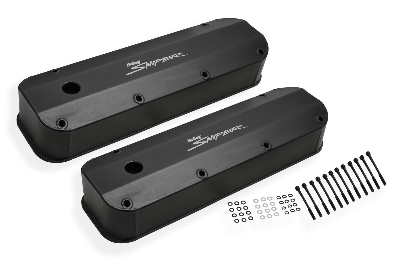 Sniper Valve Cover - Fabricated Aluminum - Ford Big Block - Black Finish