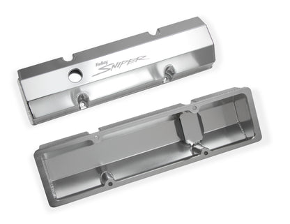 Sniper Valve Cover - Fabricated Aluminum - SBC - Perimeter Bolt - Flat Top - Natural Anodized