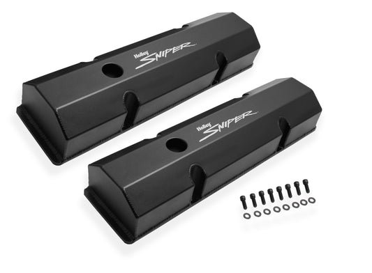 Sniper Valve Cover - Fabricated Aluminum - SBC - Perimeter Bolt - Flat Top - Black