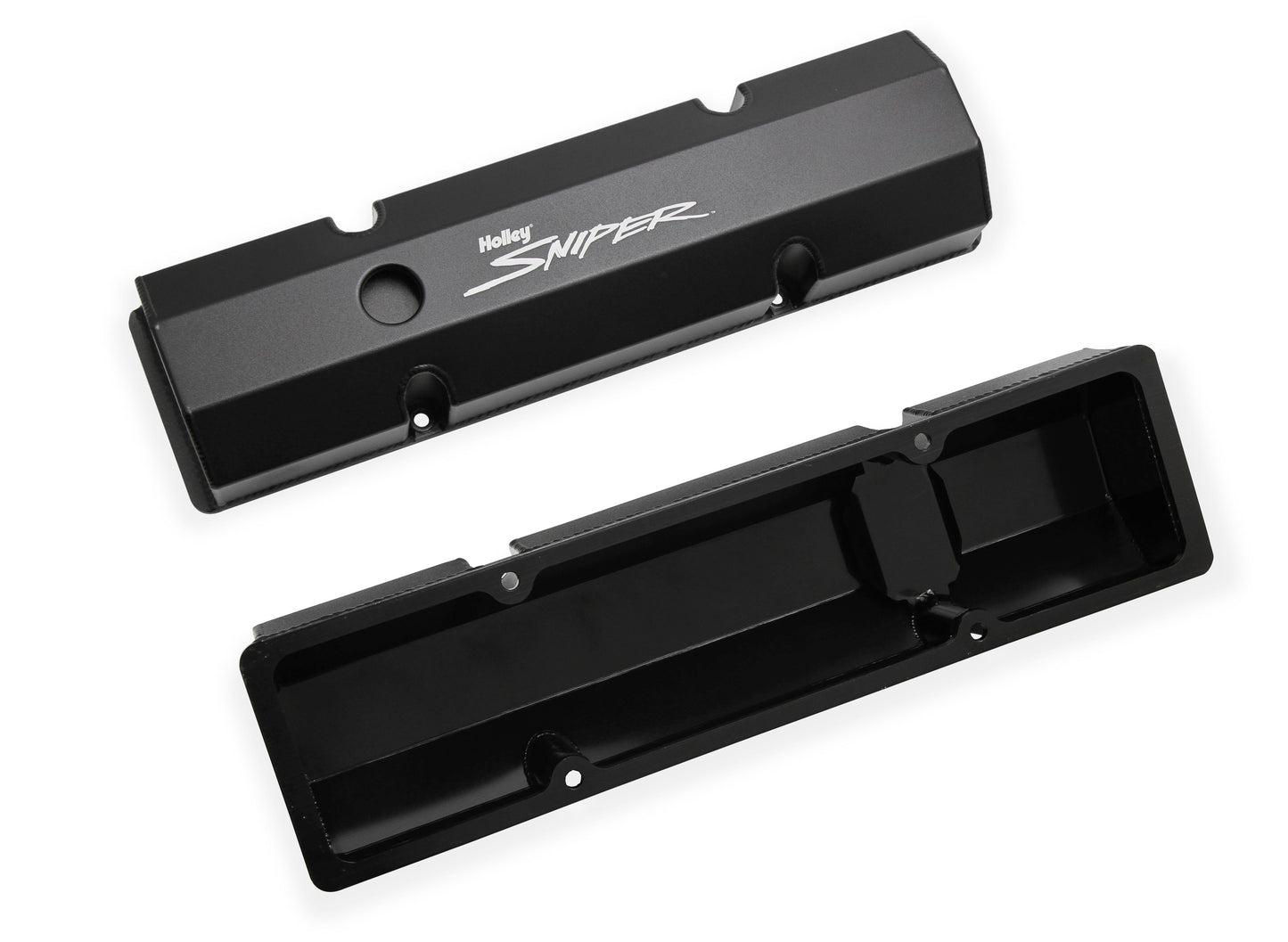 Sniper Valve Cover - Fabricated Aluminum - SBC - Perimeter Bolt - Flat Top - Black