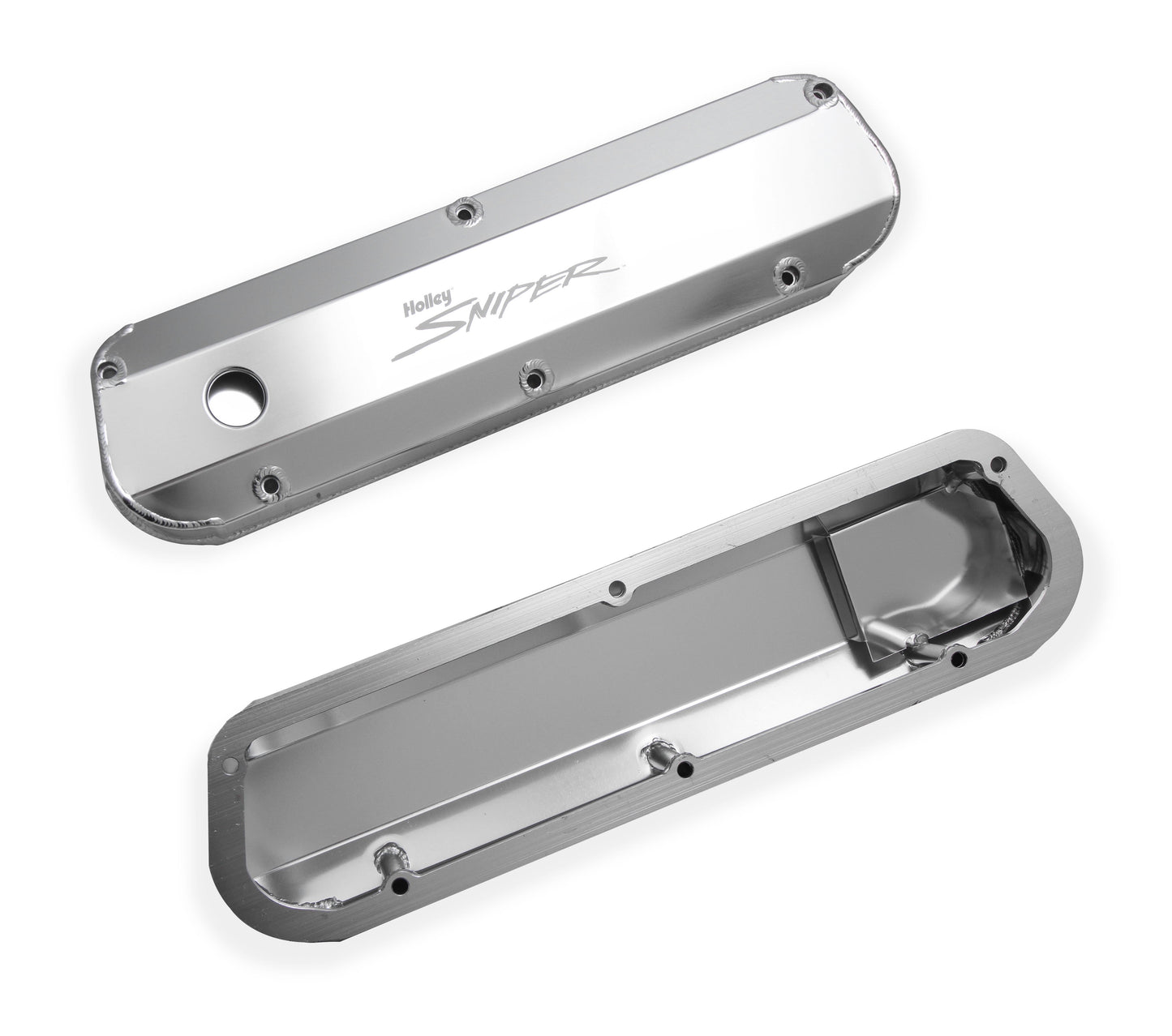 Sniper Valve Cover - Fabricated Aluminum - Ford Small Block - Natural Anodized