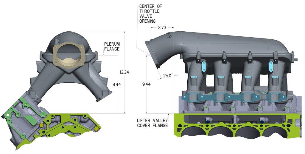 Hi-Ram Intake Manifold - GM LT1 - 1 x 105mm LS Throttle Body (Longitudinal Mount) w/out Port EFI Provisions