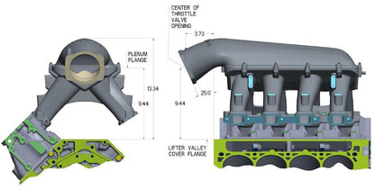 LT1 Hi-Ram, Lower Manifold Only w/out Port EFI Provisions. Order Plenum Top Separately.