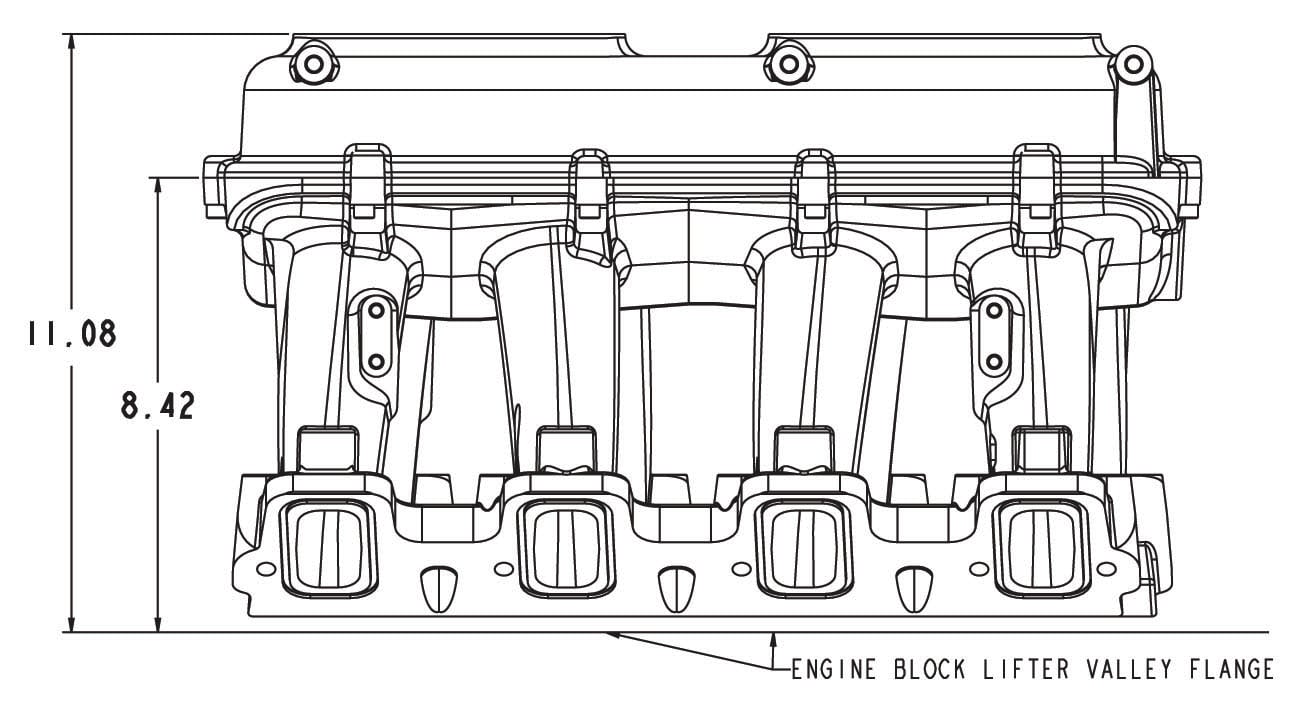 Hi-Ram Intake - GM LS3/L92 - 2 x 4150 (2 x 1000cfm sideways or inline mounting)