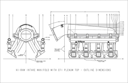 Hi-Ram Intake - GM LS3/L92 - 1 x 105mm GM LS Throttle Body - Longitudinal Mount Plenum Top